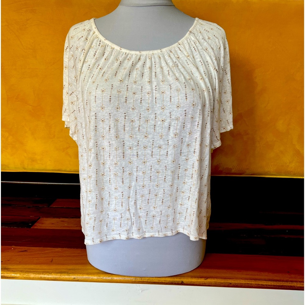 Lucky Brand, XL, cream with gold design